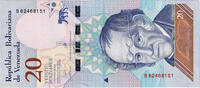 Venezuela 20 Bolivares Geldschein, 2018-01-15, UNZ -