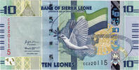 Sierra Leone 10 Leones Geldschein, 2022-04-27, UNZ -