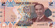 Sierra Leone 2 Leones Geldschein, 2022-04-27, UNZ -