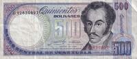 Venezuela 500 Bolivares Geldschein, 1989-03-16, KM:67c, S+ -
