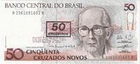 Brasilien 50 Cruzeiros on 50 Cruzados Novos Undated (1996), KM:223, UNZ- -