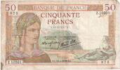 Frankreich 50 Francs Cérès, 1939-06-15, S+, Fayette:18.26, KM:85b -