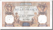 Frankreich 1000 Francs Geldschein, 1 000 F 1927-1940 ''Cérès et Mercure'' -