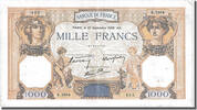 Frankreich 500 Francs Geldschein, 1 000 F 1927-1940 ''Cérès et Mercure'' -
