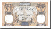 Frankreich 500 Francs Geldschein, 1 000 F 1927-1940 ''Cérès et Mercure'' -