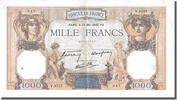 Frankreich 500 Francs Geldschein, 1 000 F 1927-1940 ''Cérès et Mercure'' -