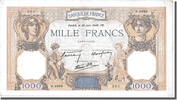 Frankreich 500 Francs Geldschein, 1 000 F 1927-1940 ''Cérès et Mercure'' -