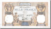 Frankreich 500 Francs Geldschein, 1 000 F 1927-1940 ''Cérès et Mercure'' -