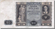 Polen 20 Zlotych Geldschein, 1936-11-11, SS -