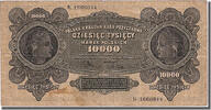 Polen 10,000 Marek Geldschein, 1922-03-11, SS -