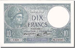 Frankreich 10 Francs Geldschein, 10 F 1916-1942 ''Minerve'', 1939-09-21 -
