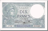 Frankreich 10 Francs Geldschein, 10 F 1916-1942 ''Minerve'', 1940-12-05 -