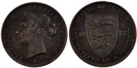 Jersey 1/12 Shilling Münze, Victoria, Heaton, SS, Bronze, KM:8 -
