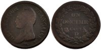 Frankreich Decime Münze, Dupré, Lyon, SGE+, Bronze, Gadoury:187 -
