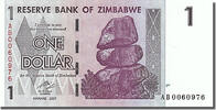 Simbabwe 1 Dollar Geldschein, 2008-08-01, UNZ -