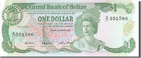 Belize 1 Dollar Geldschein, 1987-01-01, UNZ -