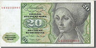 Bundesrepublik Deutschland 20 Deutsche Mark Geldschein, 1960-01-02, SS -