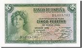Spanien 5 Pesetas Geldschein, UNZ- -