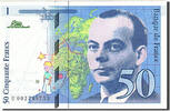 Frankreich 50 Francs Geldschein, 1992, UNZ, Fayette:72.1b, KM:157a -