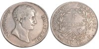 Frankreich 5 Francs Napoléon I, Toulouse, Silber, S+, Gadoury:579 -