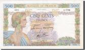 Frankreich 500 Francs Geldschein, 1943-01-07, SS, Fayette:32.44, KM:95b -
