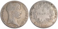 Frankreich 5 Francs 1806 L Münze, Napoléon I, Bayonne, S, Silber, Gadoury:581