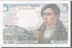 Frankreich 5 Francs Geldschein, 1947-10-30, VZ+, Fayette:5.7, KM:98b -