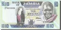Sambia 10 Kwacha Geldschein, Undated (1986-1988), KM:26e, UNZ -