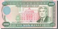 Turkmenistan 1000 Manat Geldschein, 1995, KM:8, UNZ -