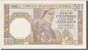 Serbien 500 Dinara Geldschein, 1941-11-01, KM:27b, UNZ- -