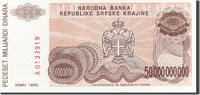 Kroatien 50 Milliard Dinara Geldschein, 1993, KM:R29a, UNZ- -