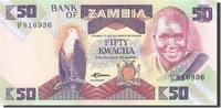 Sambia 50 Kwacha Geldschein, Undated (1986-1988), KM:28a, UNZ -
