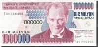 Türkei 1,000,000 Lira Geldschein, 1995, KM:209, UNZ -