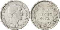 Niederlande 10 Cents Münze, William III, S+, Silber, KM:80 -