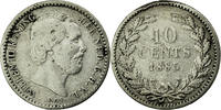 Niederlande 10 Cents Münze, William III, S, Silber, KM:80 -