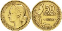 Frankreich 50 Francs Münze, Guiraud, SS, Aluminum-Bronze, KM:918.1 -