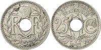 Frankreich 25 Centimes Münze, Lindauer, SS, Nickel, KM:867, Gadoury:379 -