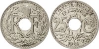 Frankreich 25 Centimes Münze, Lindauer, VZ, Nickel, KM:867, Gadoury:379 -