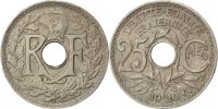 Frankreich 25 Centimes Münze, Lindauer, SS+, Copper-nickel, KM:867a -