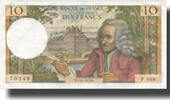 Frankreich 10 Francs Voltaire, 1973-06-07, VZ, Fayette:62.62, KM:147d -