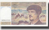 Frankreich 20 Francs Debussy, 1980, VZ+, Fayette:66.1a, KM:151a -