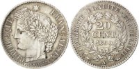 Frankreich 20 Centimes Münze, Cérès, Paris, VZ, Silber, KM:758.1 -
