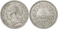 Frankreich 5 Francs Münze, Lavrillier, Beaumont le Roger, S, Aluminium -