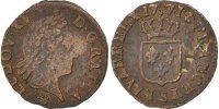Frankreich Liard Münze, Louis XV, Liard à la vieille tête, Reims, S -