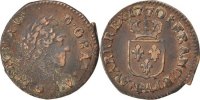 Frankreich Liard Münze, Louis XV, Liard à la vieille tête, Metz, S -