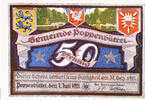 Deutschland 50 Pfennig Geldschein Deutschland Poppenbüttel 50 Pfennig, paysage 1, 1921 UNZ- Mehl:1068.1 -