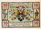 Deutschland 10 Pfennig Geldschein, Plaue Thür., mairie, 1921 UNZ- Mehl:1062.1 -