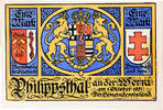 Deutschland 1 Mark Geldschein, Philippsthal, mairie, 1921 UNZ- Mehl:1058.1 -