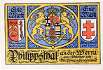 Deutschland 1 Mark Geldschein, Philippsthal, porte, 1921 UNZ- Mehl:1058.1 -