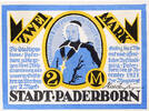 Deutschland 2 Mark Geldschein, Paderborn, Eglise 1, 1921 UNZ- Mehl:1043.1 -
